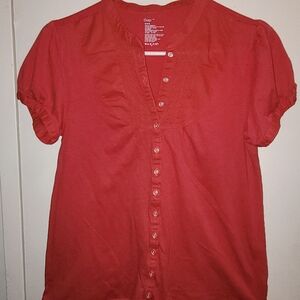 Gap Coral Button Front Top  Cotton Blend - Size M/ S
